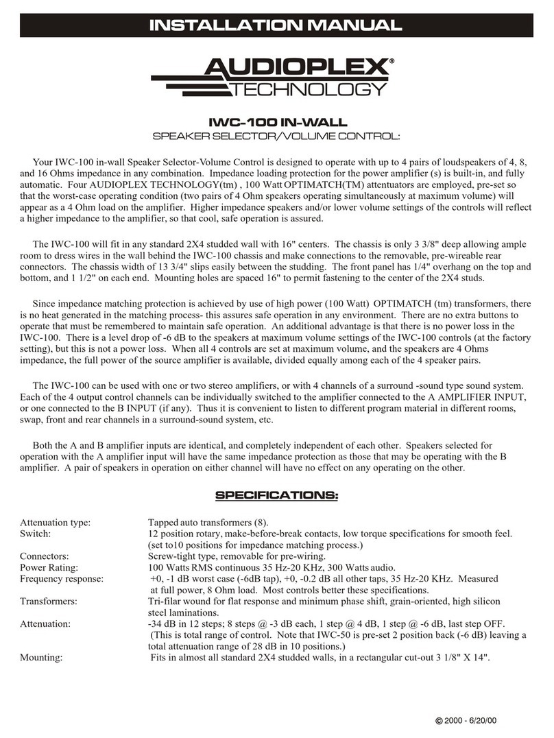 Audioplex IWC-100 User manual