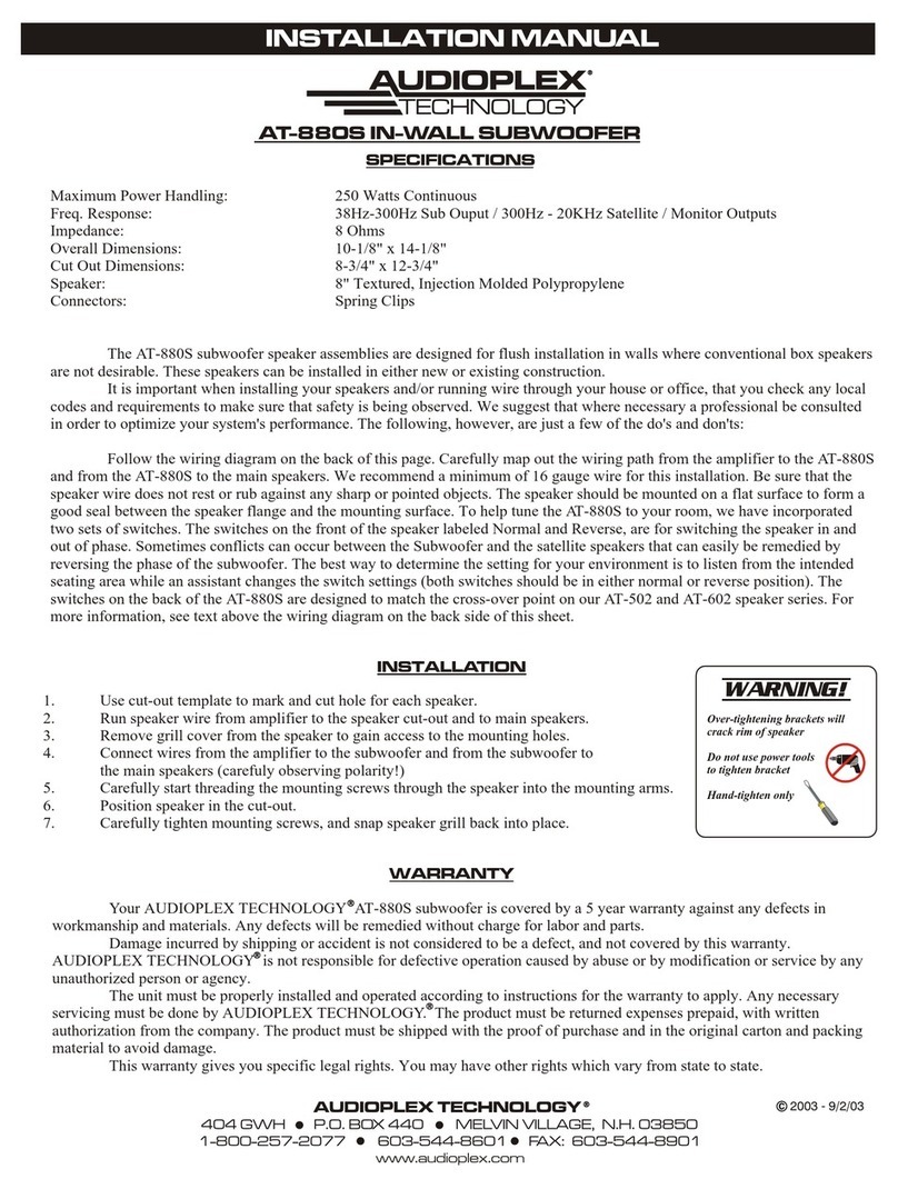 Audioplex AT-880S installation manual