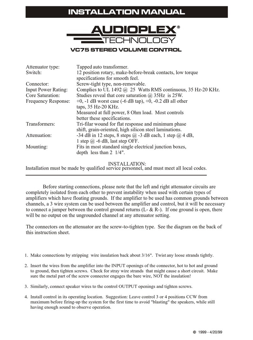 Audioplex VC75 installation manual