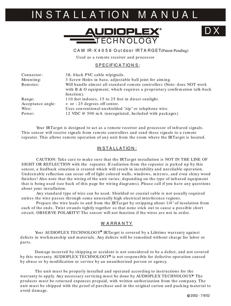Audioplex CAM IR-X4056 installation manual