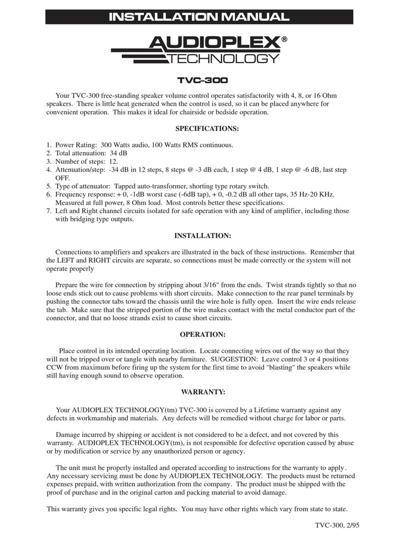 Audioplex TVC-300 User manual