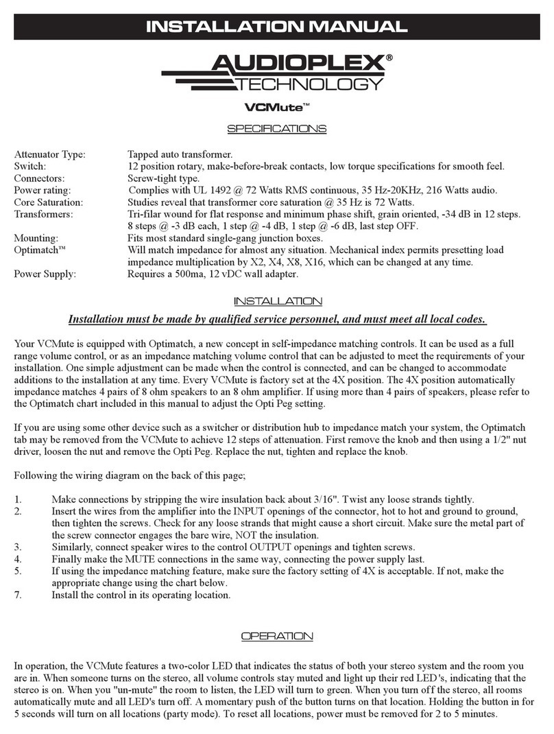 Audioplex VCMute installation manual