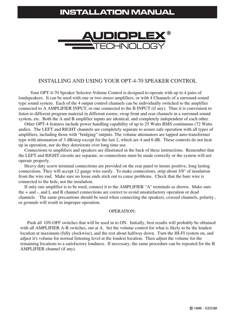 Audioplex OPT-4-70 installation manual