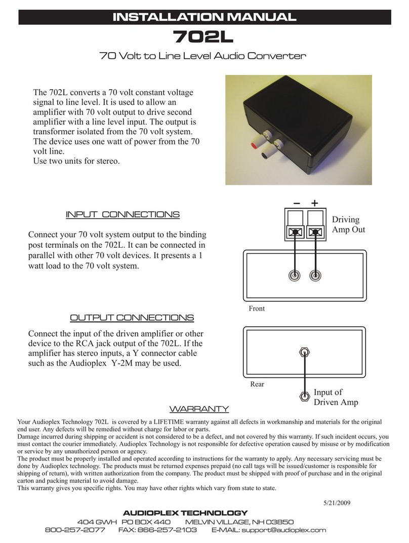 Audioplex 702L User manual