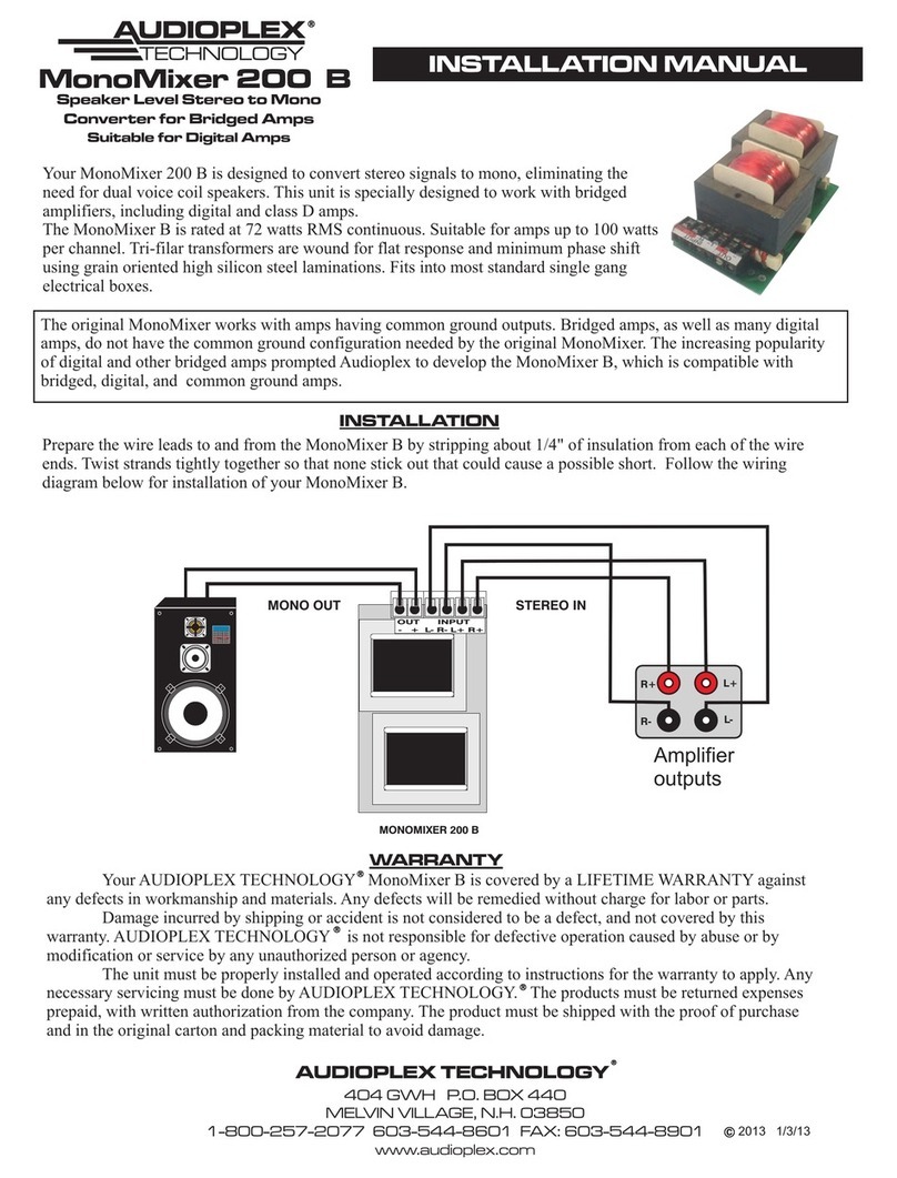 Audioplex MonoMixer 200 B User manual