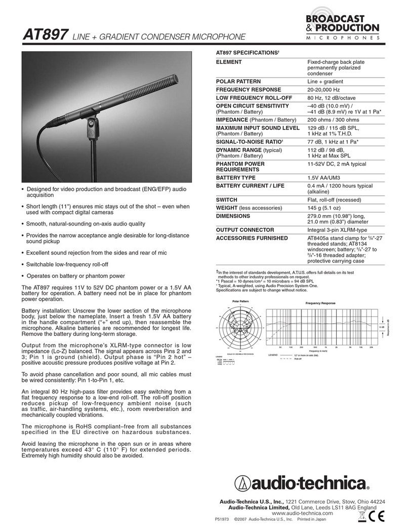 Audio Technica AT897 Specification sheet