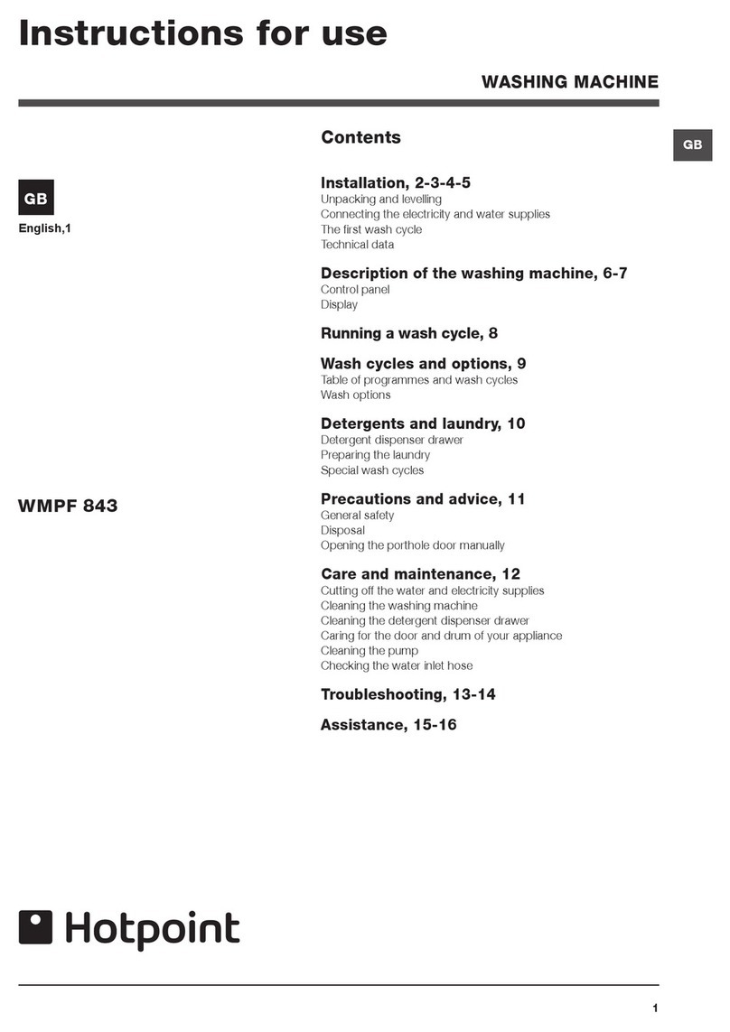 Hotpoint WMPF 843 Instructions for use Hotpoint WMPF 843 Instructions for use