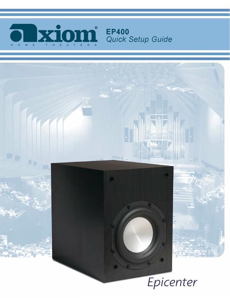 Axiom Audio EP400 Epicenter Quick setup guide