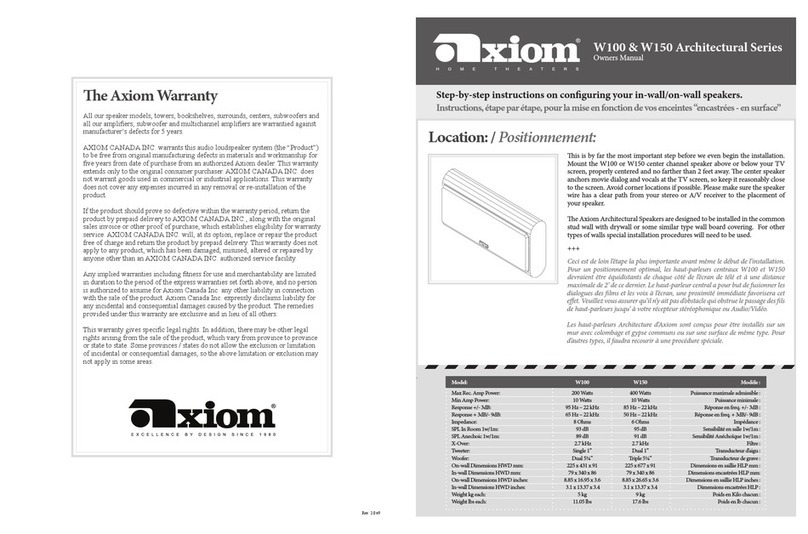 Axiom W100 User manual