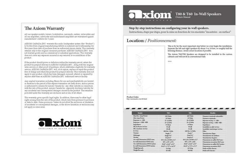 Axiom T80 owner's manual