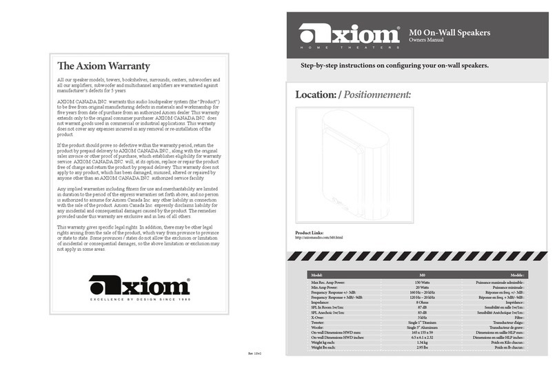 Axiom M0 owner's manual