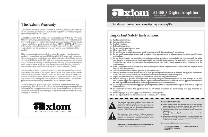 Axiom A1400-8 owner's manual