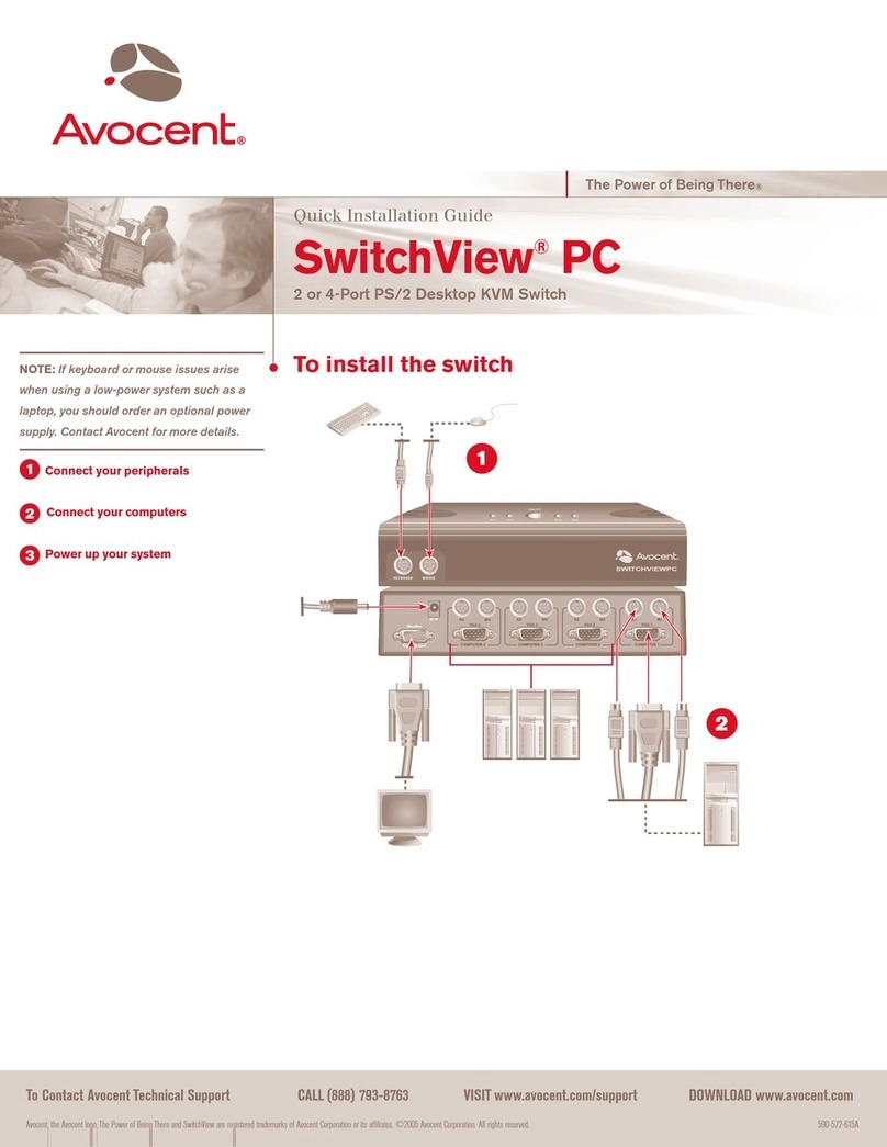 Avocent SWITCHVIEW PC Quick installation guide