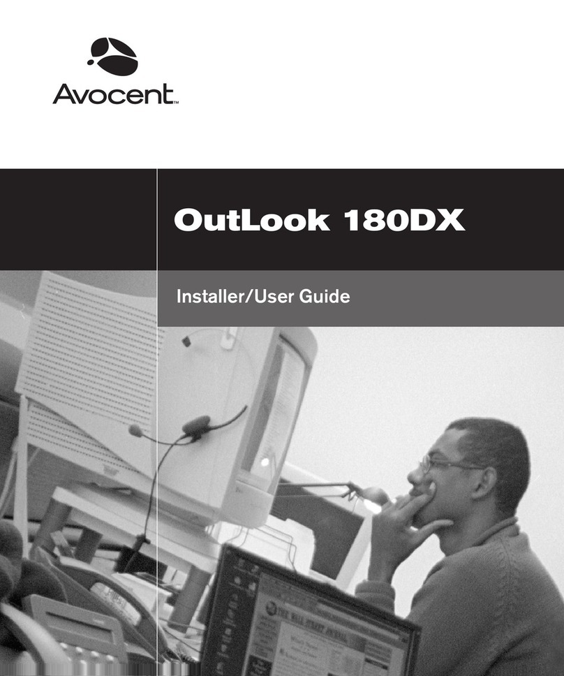 Avocent Outlook 180DX Installation and maintenance instructions Avocent Outlook 180DX Installation and maintenance instructions