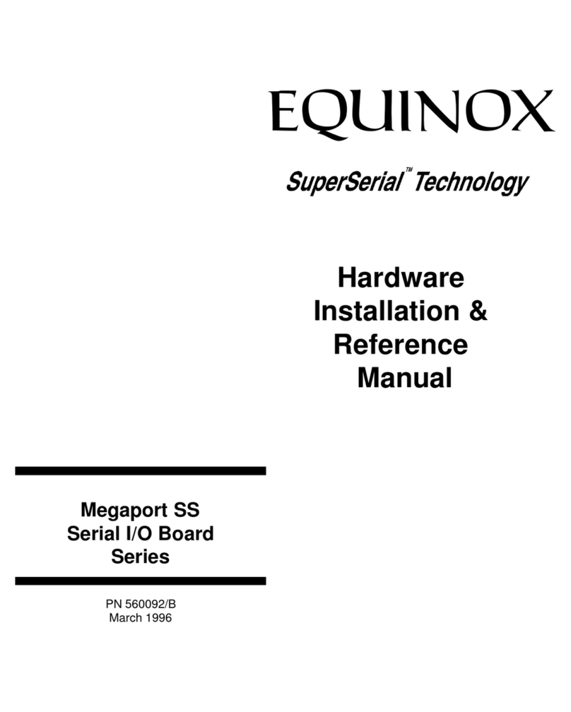 Equinox Systems Megaport SS Serial I/O Board Series Hardware installation & reference manual Equinox Systems Megaport SS Serial I/O Board Series Hardware installation & reference manual