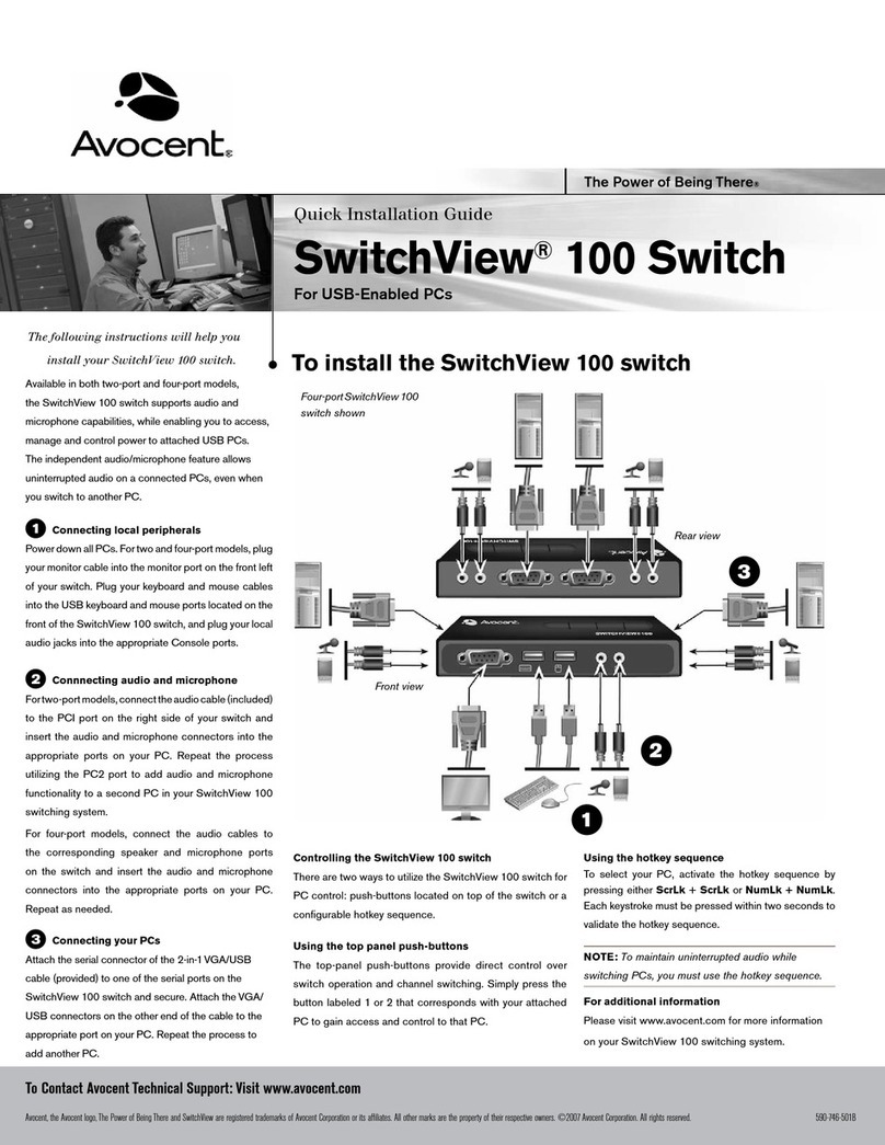 Avocent SwitchView 100 Quick installation guide