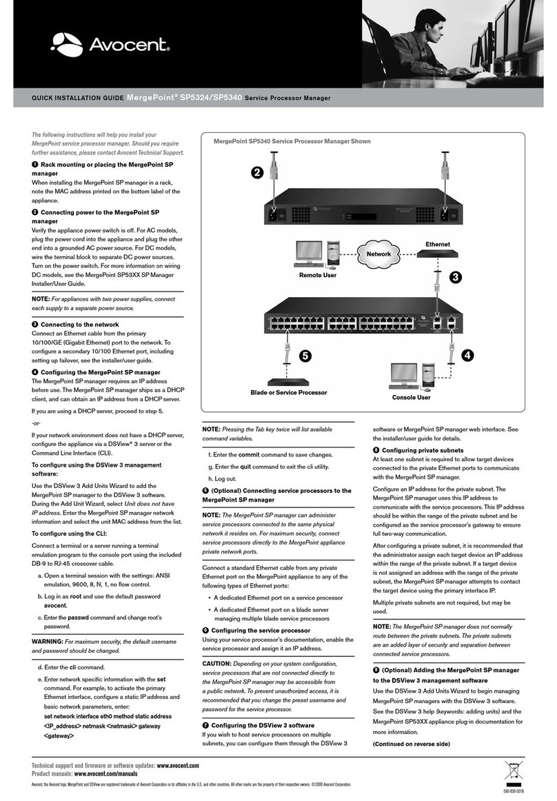 Avocent MergePoint SP5324 User manual