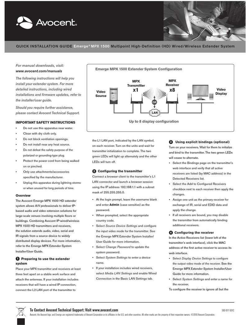 Avocent Emerge MPX1500 User manual