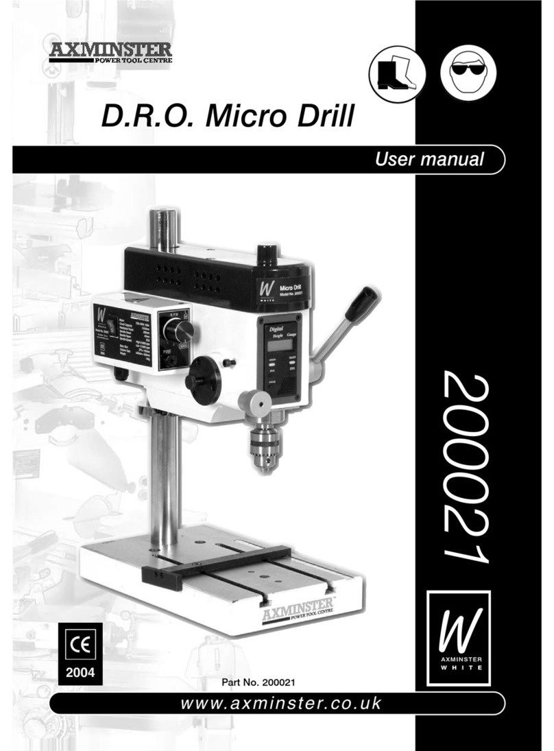 Axminster D.R.O. Micro Drill User manual Axminster D.R.O. Micro Drill User manual