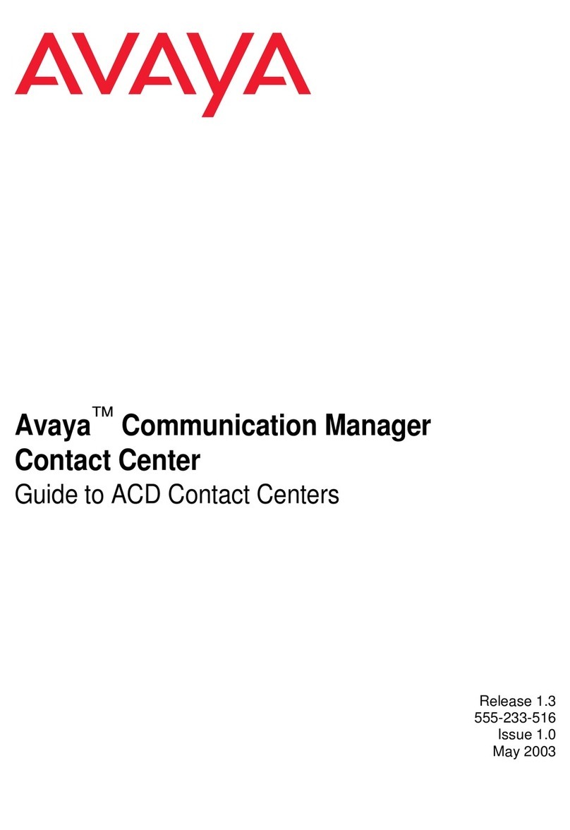 Avaya Communication Manager Contact Center User manual