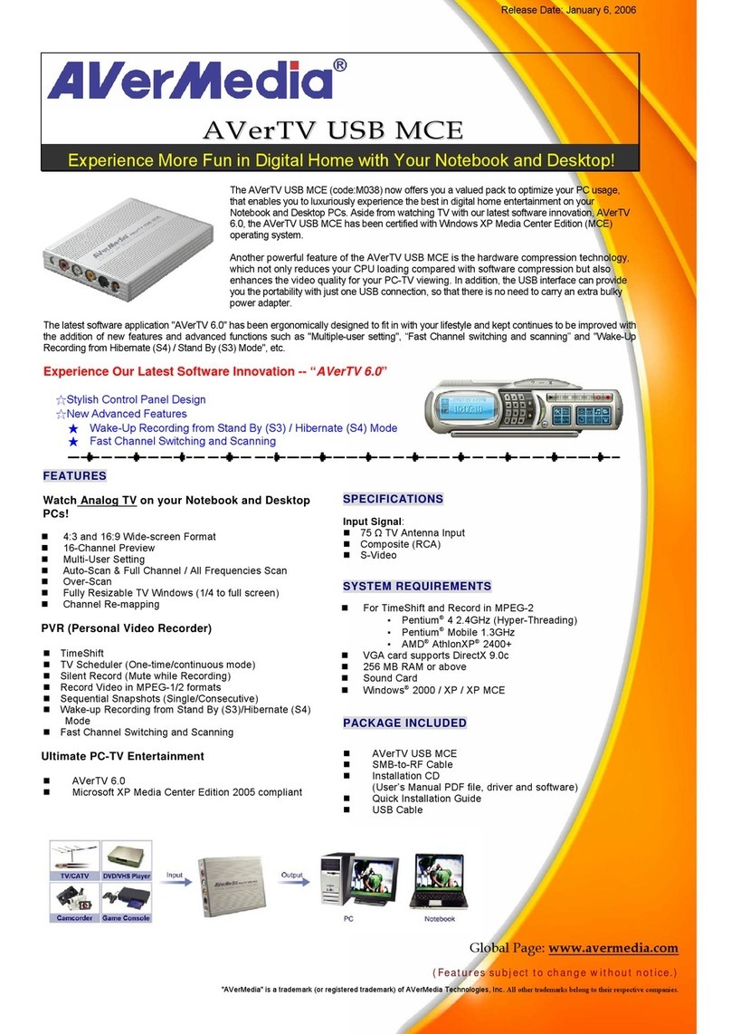 Avermedia AVerTV USB MCE User manual