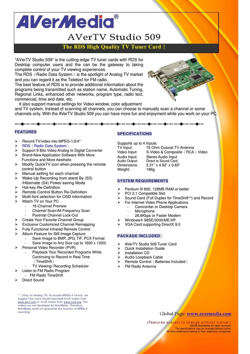 Avermedia AVerTV Studio 509 specification