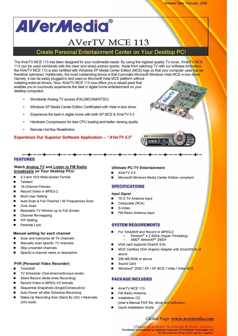 Avermedia AVerTV MCE 113 User manual