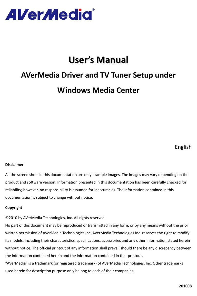 Avermedia Driver and TV tuner user manual