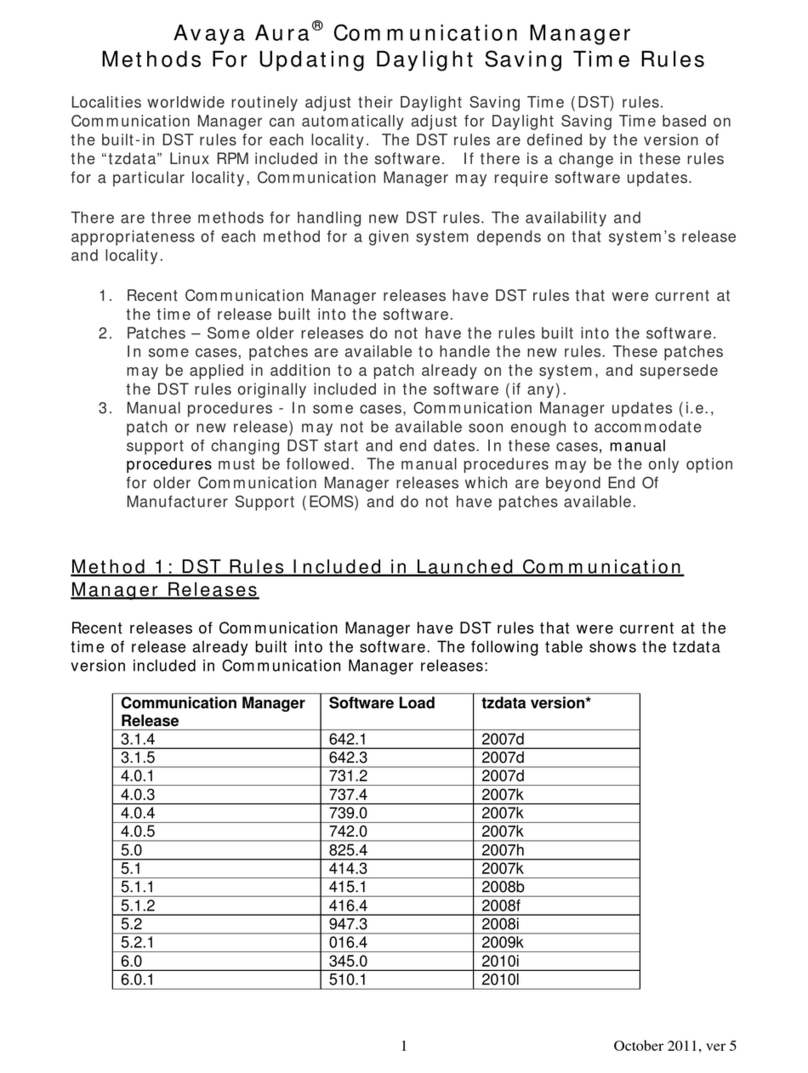 Avaya Aura Communication Manager Technical manual