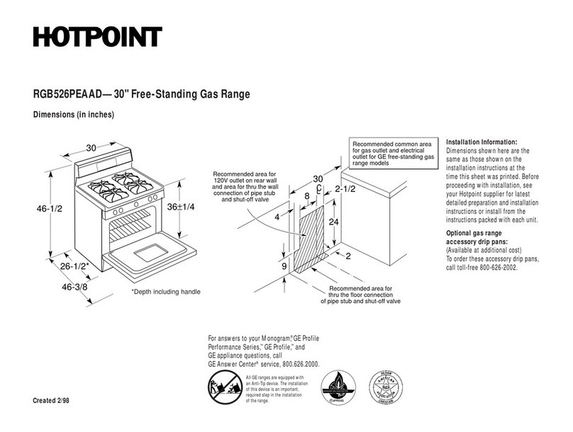 Hotpoint RGB526PEAAD Dimension Guide