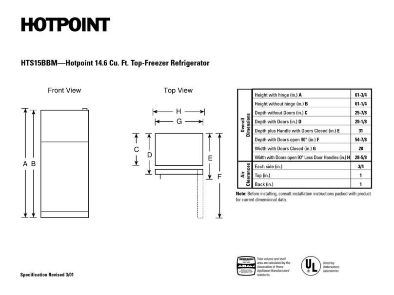 Hotpoint HTS15BBM User instructions
