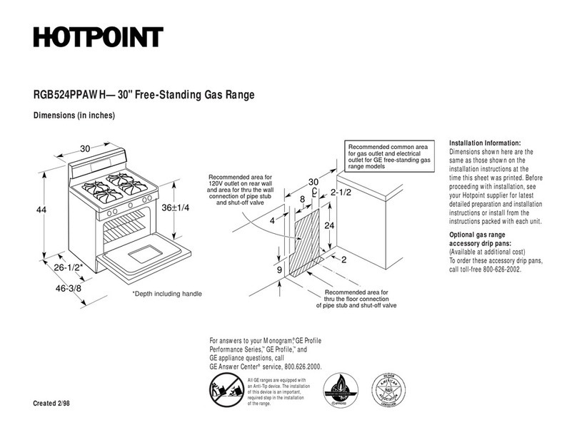 Hotpoint RGB524PPAWH User instructions