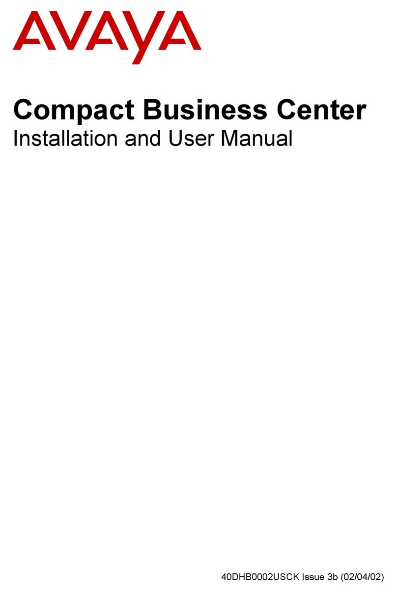 Avaya Compact Business Center User manual Avaya Compact Business Center User manual