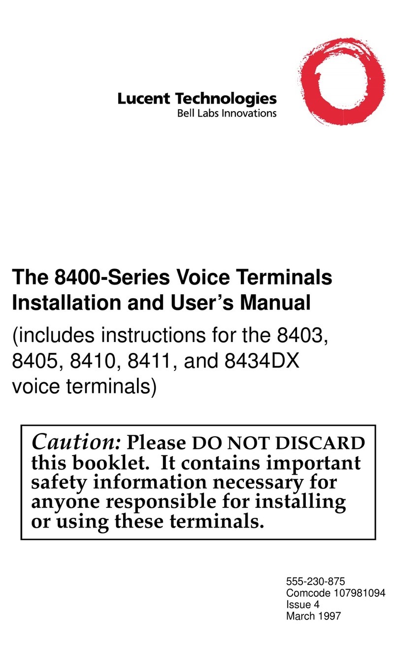 Lucent Technologies 8400 Series Installation and user manual