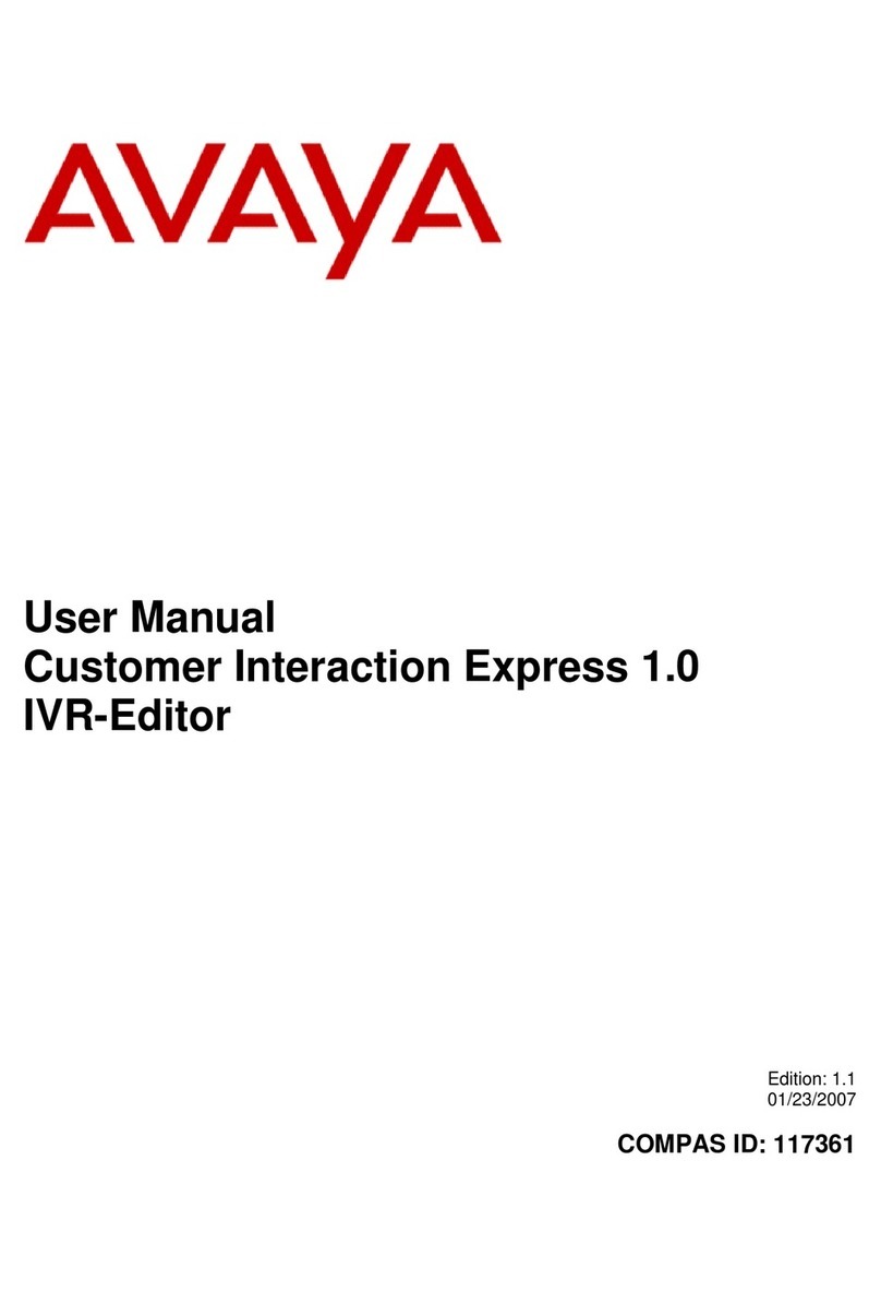 Avaya Customer Interaction Express 1.0 IVR-Editor User manual