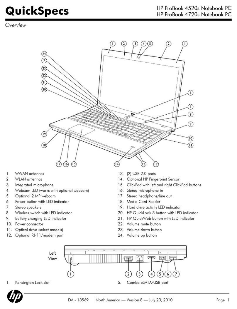 HP PROBOOK 4520S User instructions