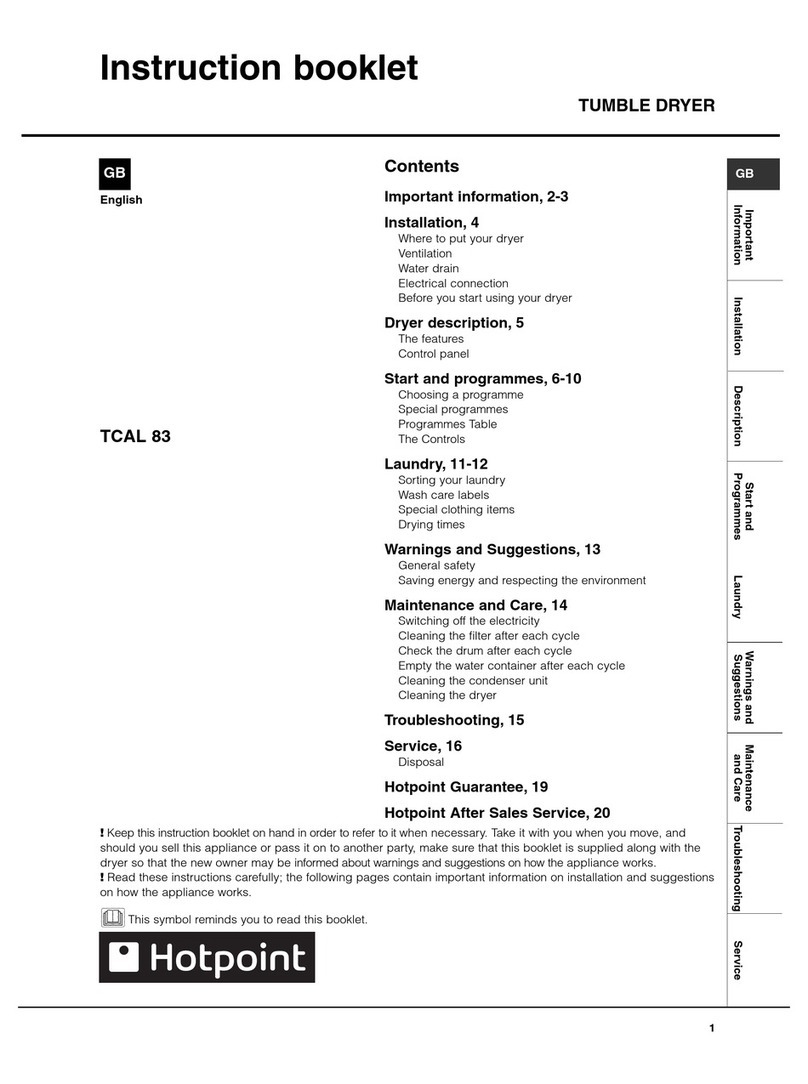 Hotpoint TCAL 83 User manual