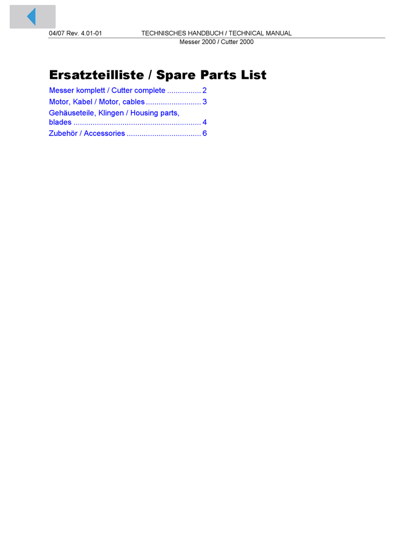Avery Dennison Cutter 2000 Spare parts list