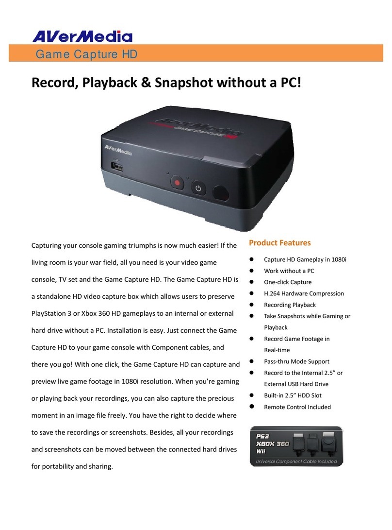 Avermedia Game Capture HD specification