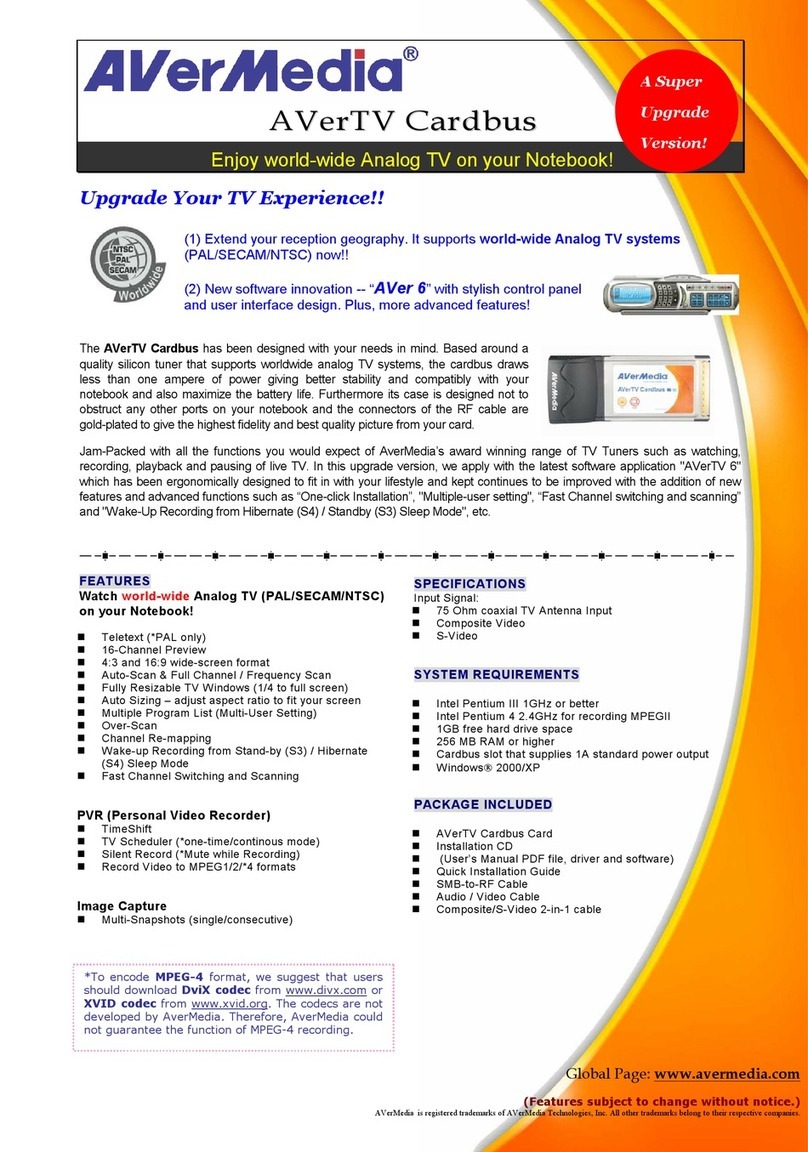 Avermedia AVerTV Cardbus User manual