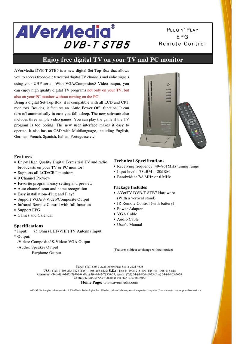 Avermedia DVB-T STB5 User manual Avermedia DVB-T STB5 User manual