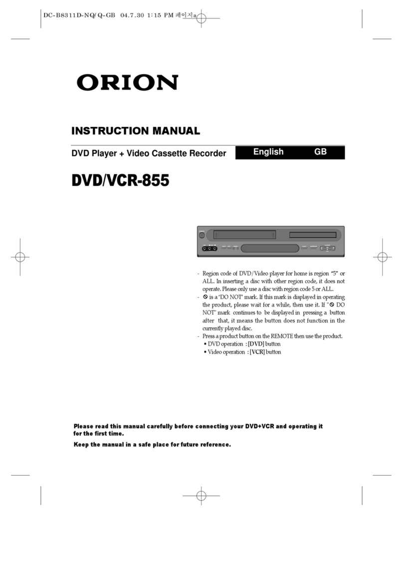 Orion DVD/VCR-855 instruction manual