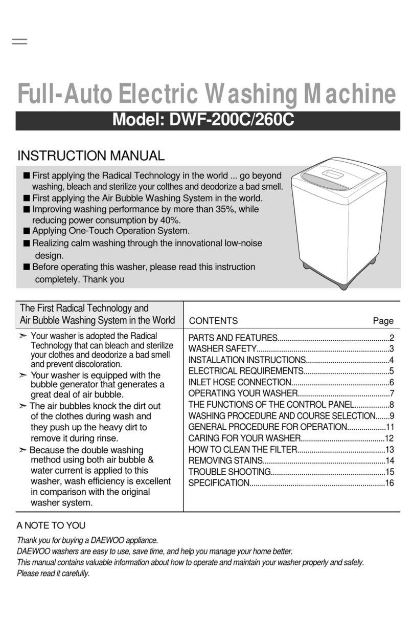 Daewoo DWF-260C instruction manual