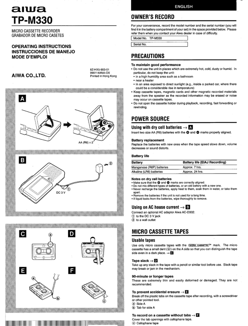 Aiwa TP-M330 User manual