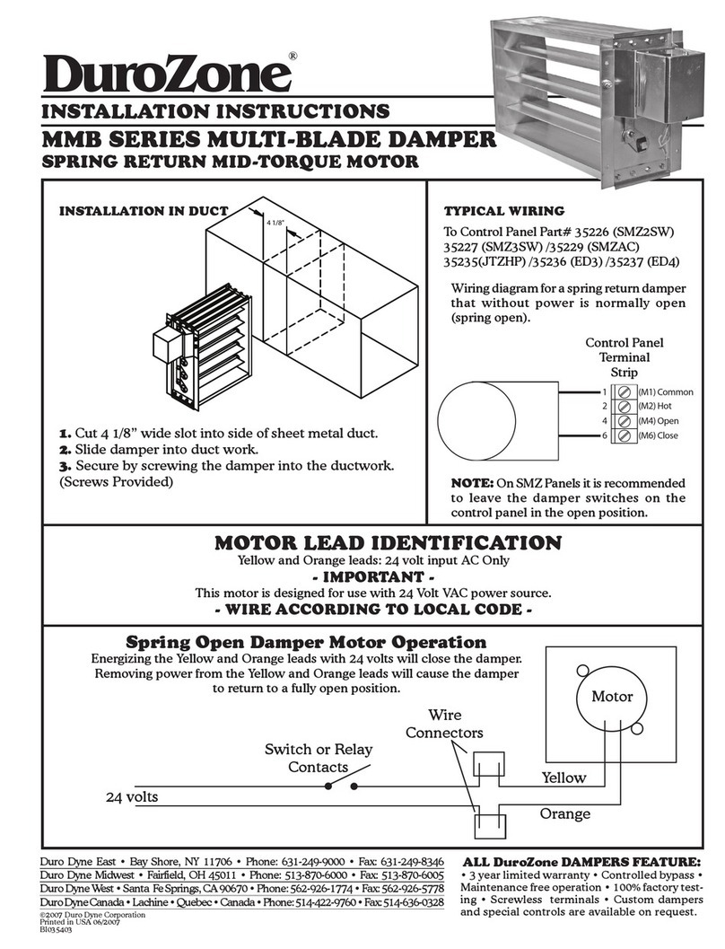 DuroZone MB Series Multi-Blade Damper User manual