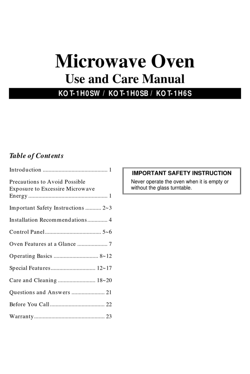 Daewoo KOT-1H0SW use and care manual