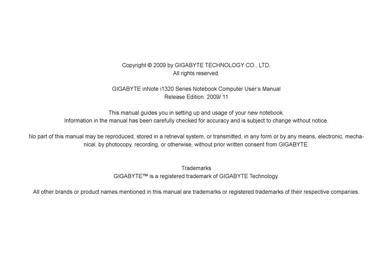 Gigabyte inNote i1320 Series User manual Gigabyte inNote i1320 Series User manual