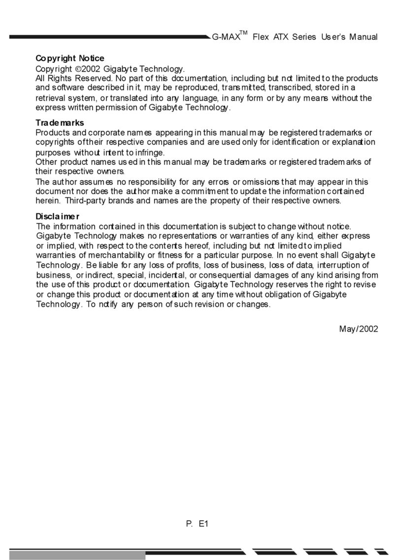 Gigabyte G-MAX Flex ATX Series User manual