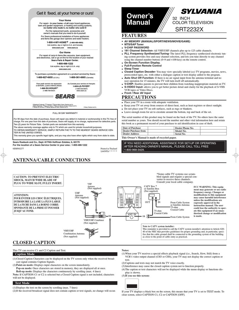 Sylvania SRT2232X User manual