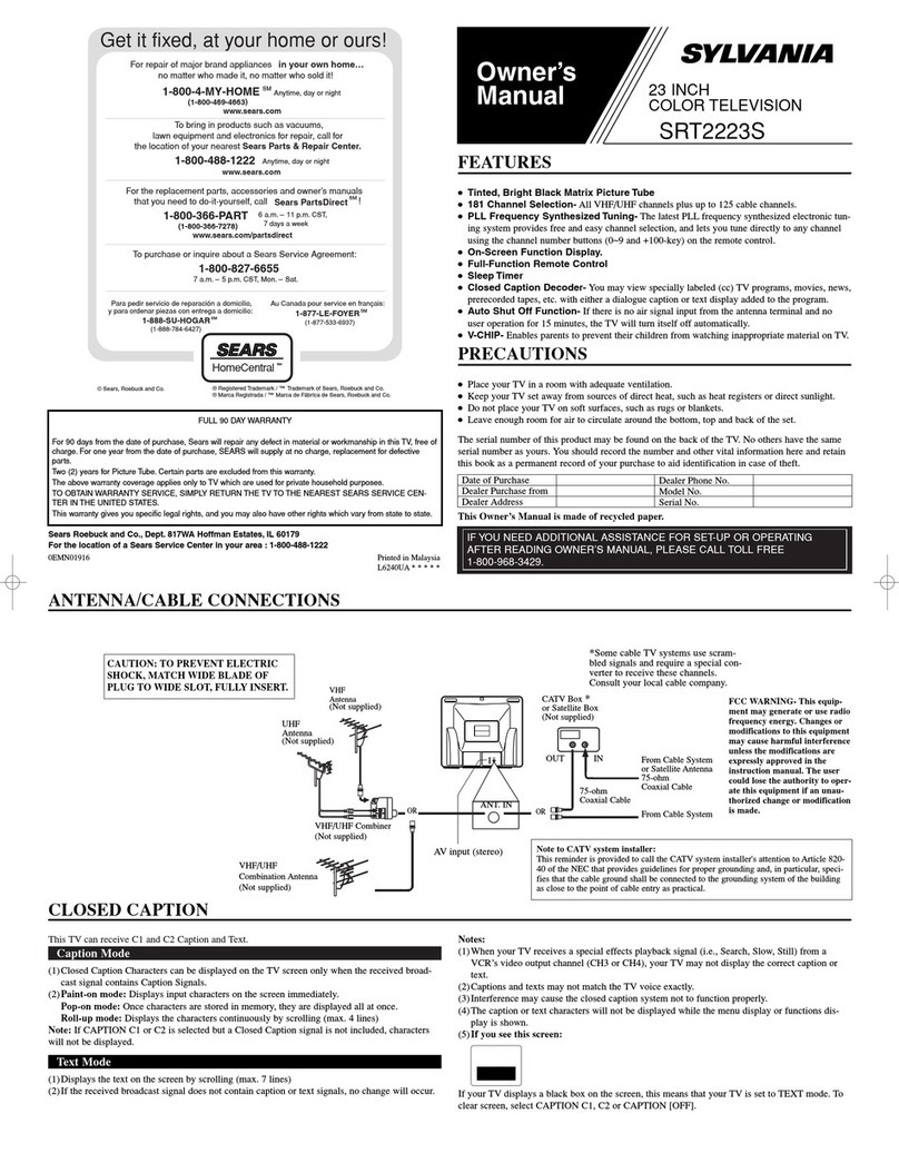 Sylvania SRT2223S User manual